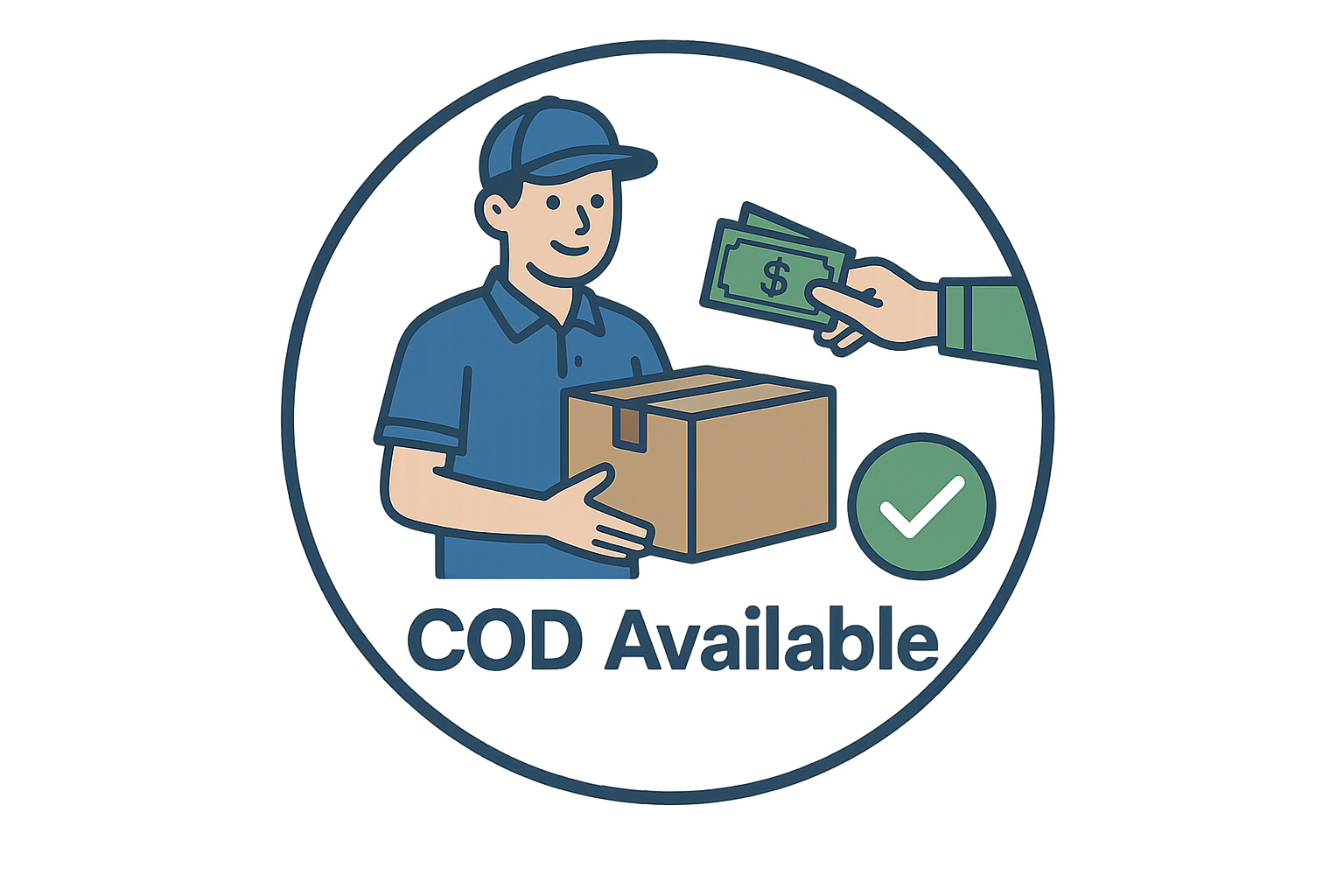generate image that indicate cash on delivery available
