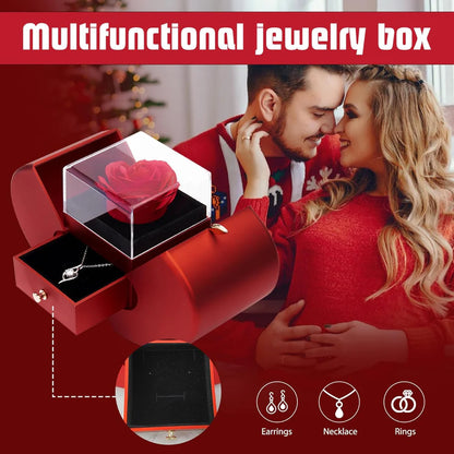 Red Rose Gift Box with Necklace